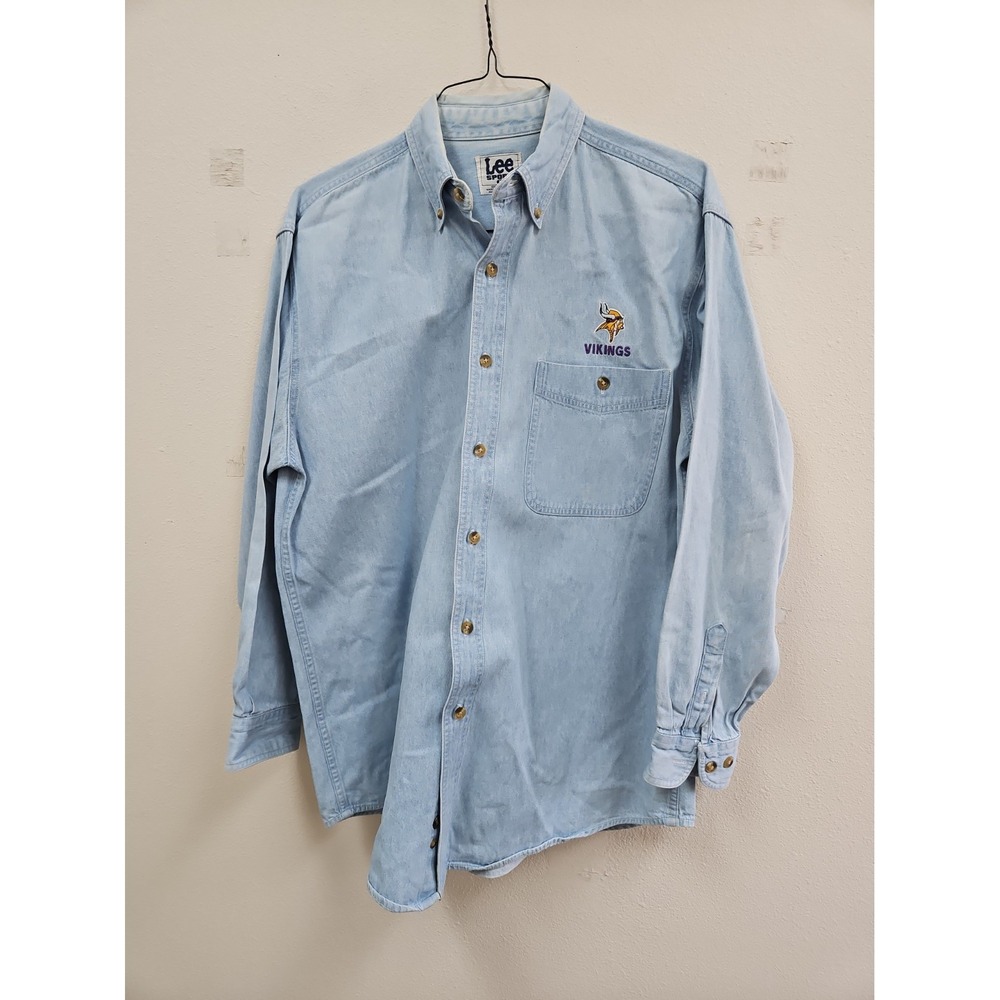 Lee Sport denim shirt Minnesota Vikings vintage size Medium